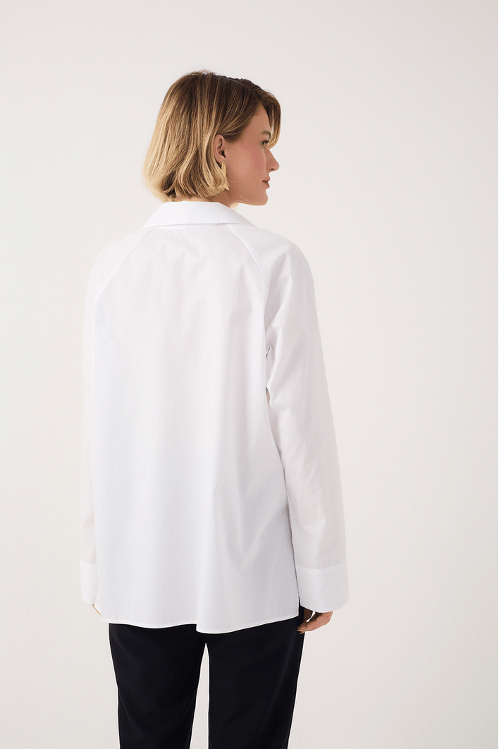 Camisa Algodão Botões Manga