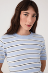 Blusa Tricot Listras Manga Curta