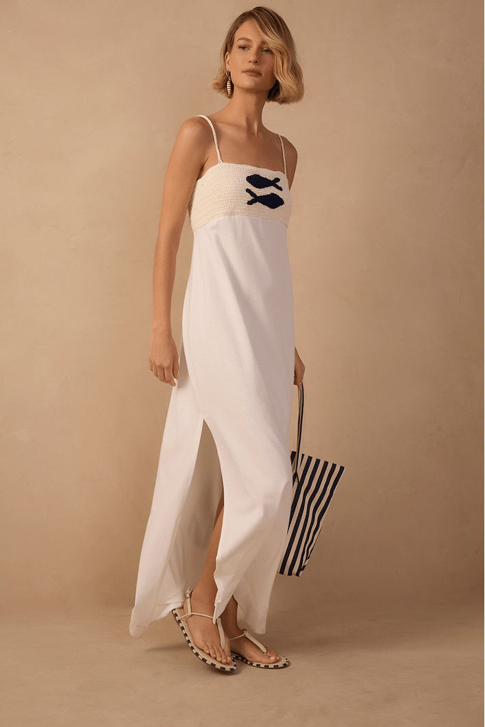 Vestido Busto Crochet Peixe