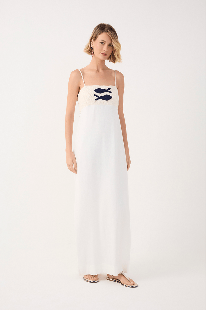 Vestido Busto Crochet Peixe