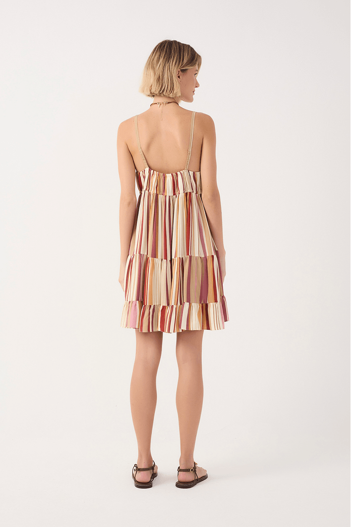 Vestido Curto Estampa Listra Calor