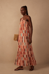 Vestido Plissado Tule Estampa Argile