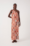 Vestido Plissado Tule Estampa Argile
