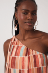 Vestido Plissado Tule Estampa Argile