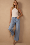 Calça Jeans Detalhe Lateral