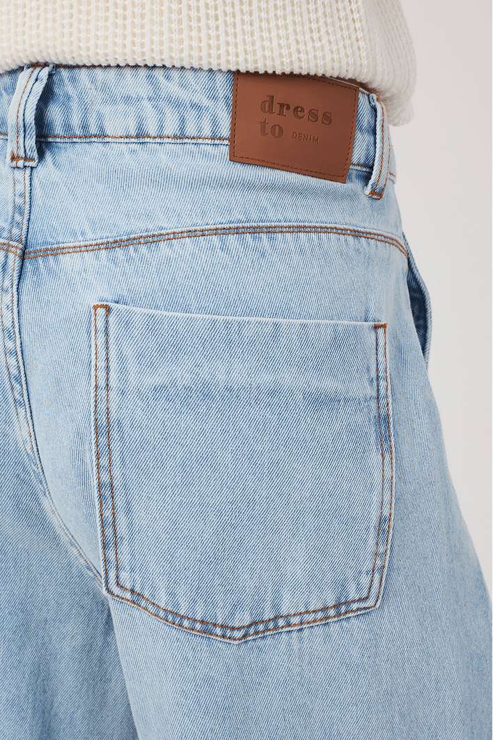 Calça Jeans Barrel Zíper