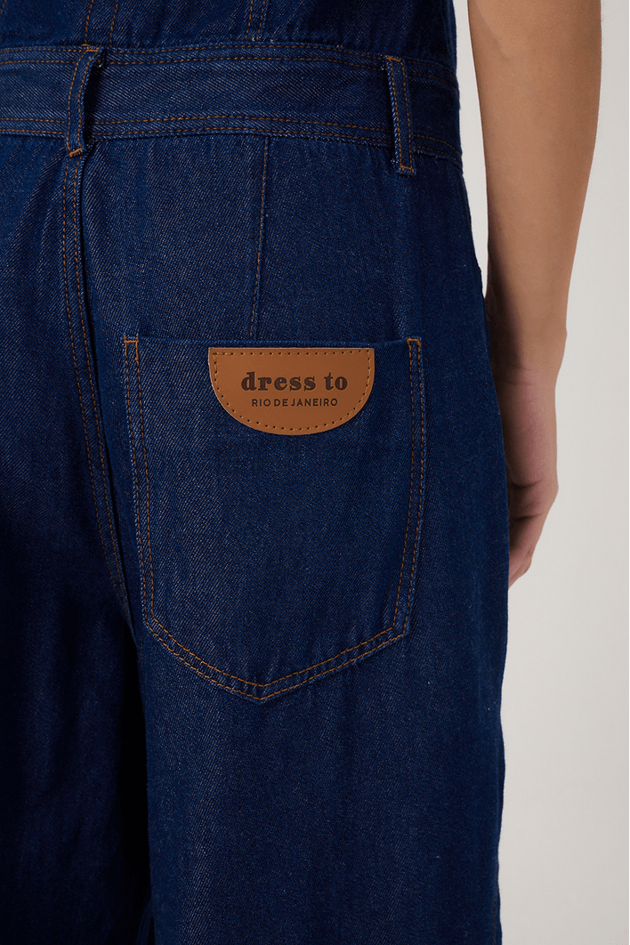 Macacão Jeans Barrel Amarração