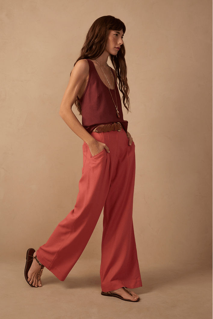 Calça Linho Pespontos
