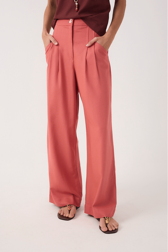 Calça Linho Pespontos