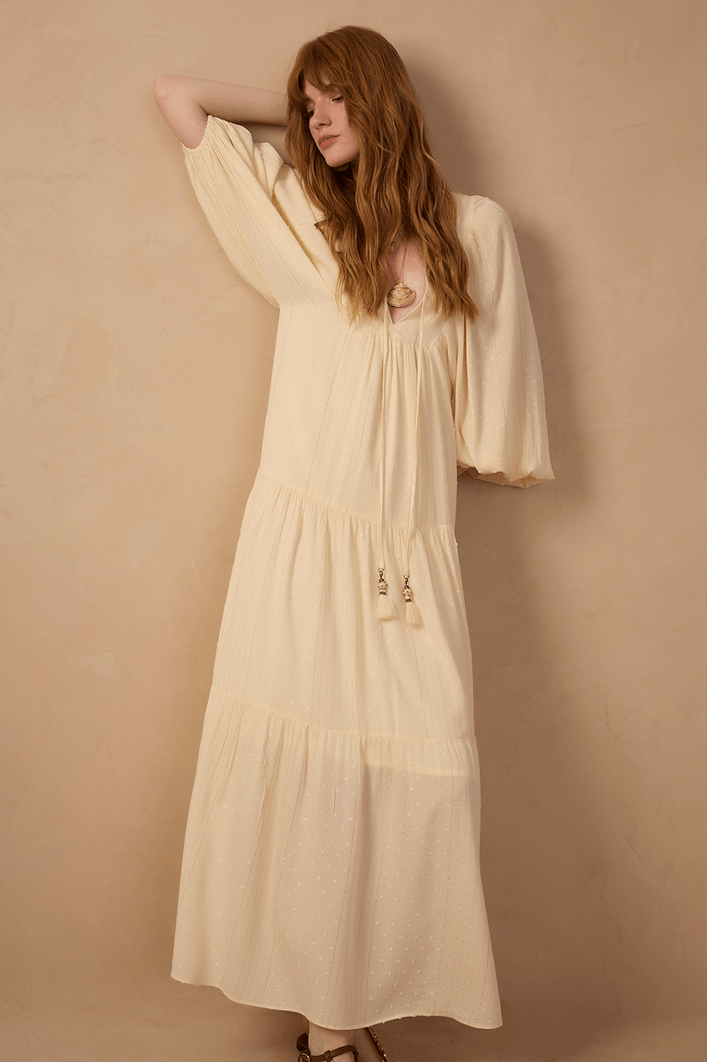 Vestido Cropped Poá Lurex