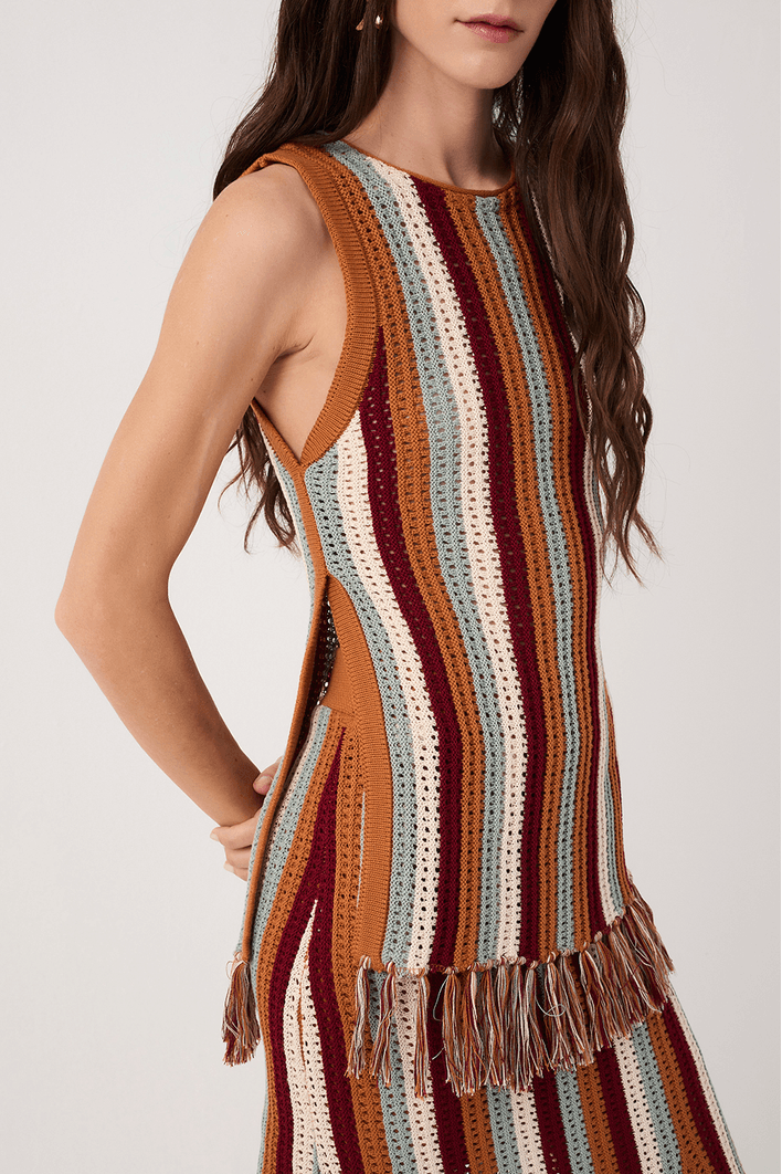 Blusa Tricot Detalhe Franja
