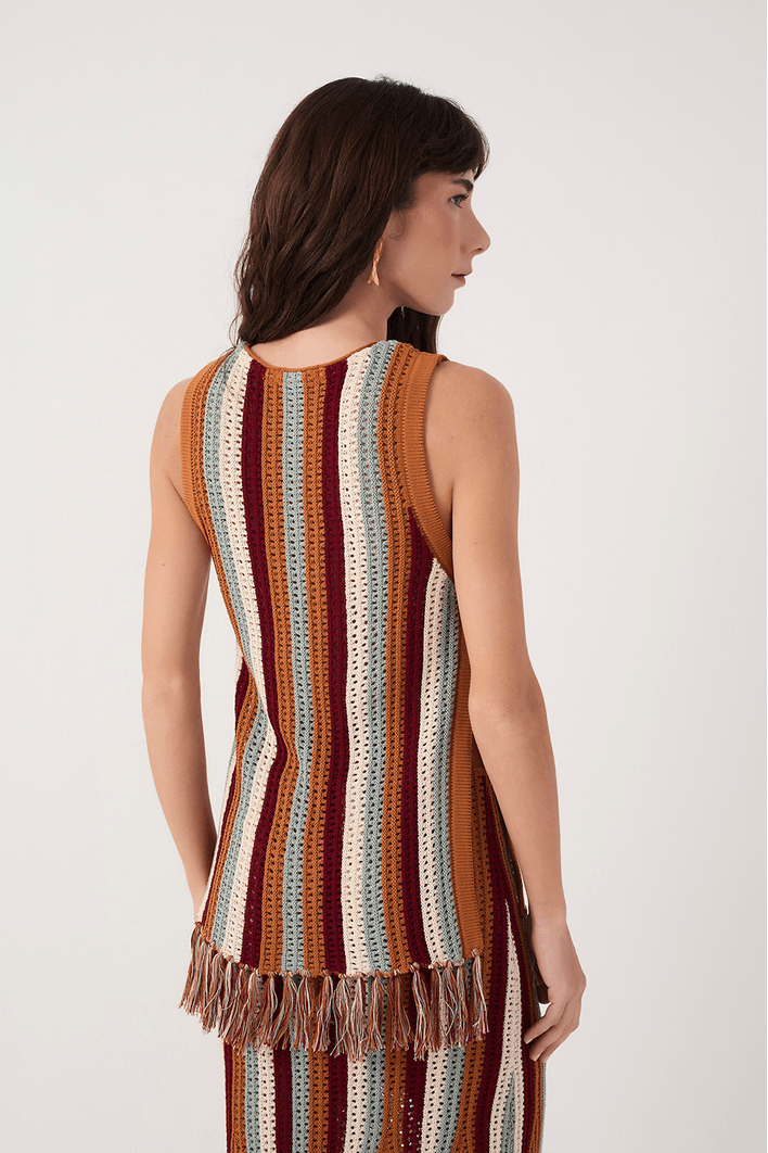 Blusa Tricot Detalhe Franja