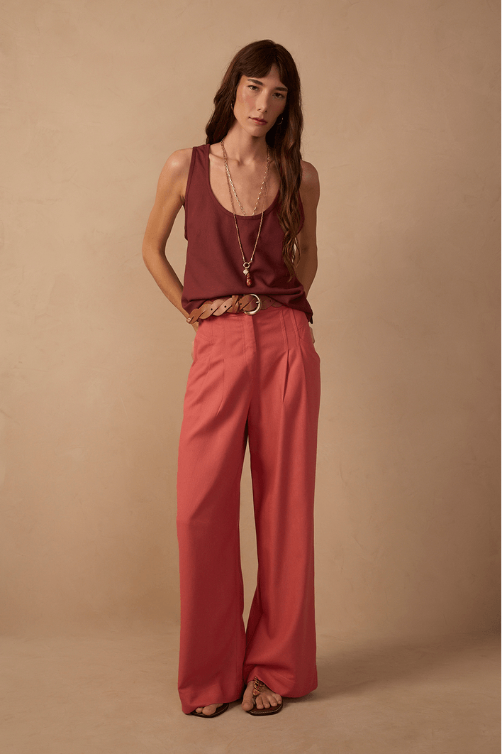 Calça Linho Pespontos