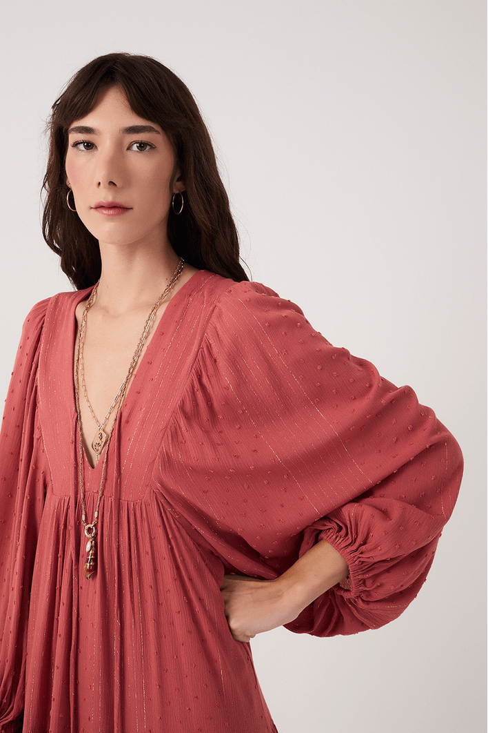 Vestido Cropped Poá Lurex