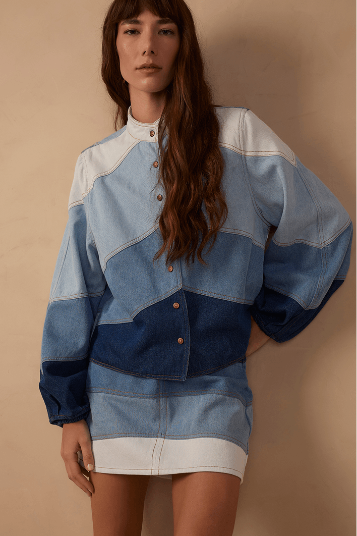 Saia Jeans Mix Blue