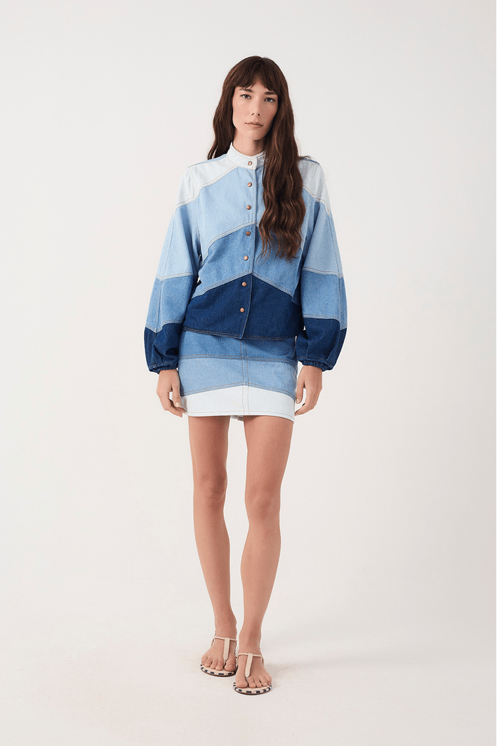 Saia Jeans Mix Blue