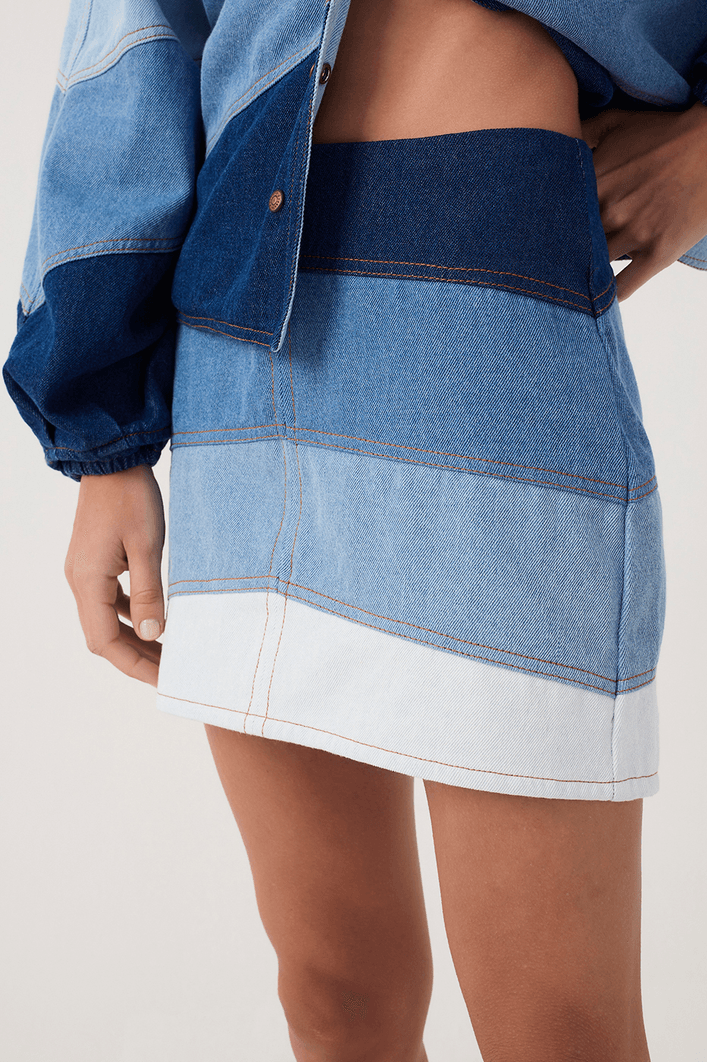 Saia Jeans Mix Blue