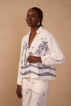 Camisa Linho Bordado Coqueiro