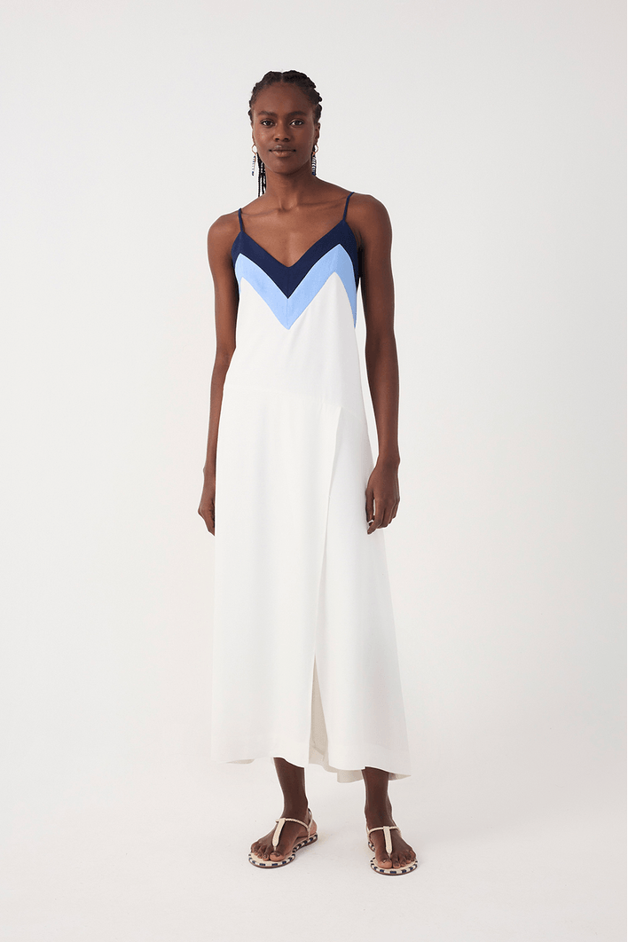 Vestido Cropped Linho Recortes