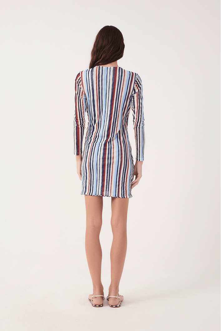 Vestido Tule Estampa Listra Verano