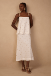 Vestido Cropped Linho Bordado Poá
