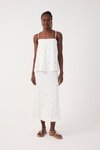 Vestido Cropped Linho Bordado Poá