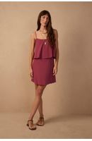 Vestido Curto Crepe Sobreposição