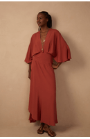 Vestido Cropped Crepe Fivela