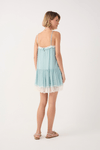 Vestido Curto Lurex Com Renda
