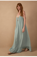 Vestido Longo Lurex Renda
