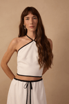 Blusa Linho Viés Bicolor