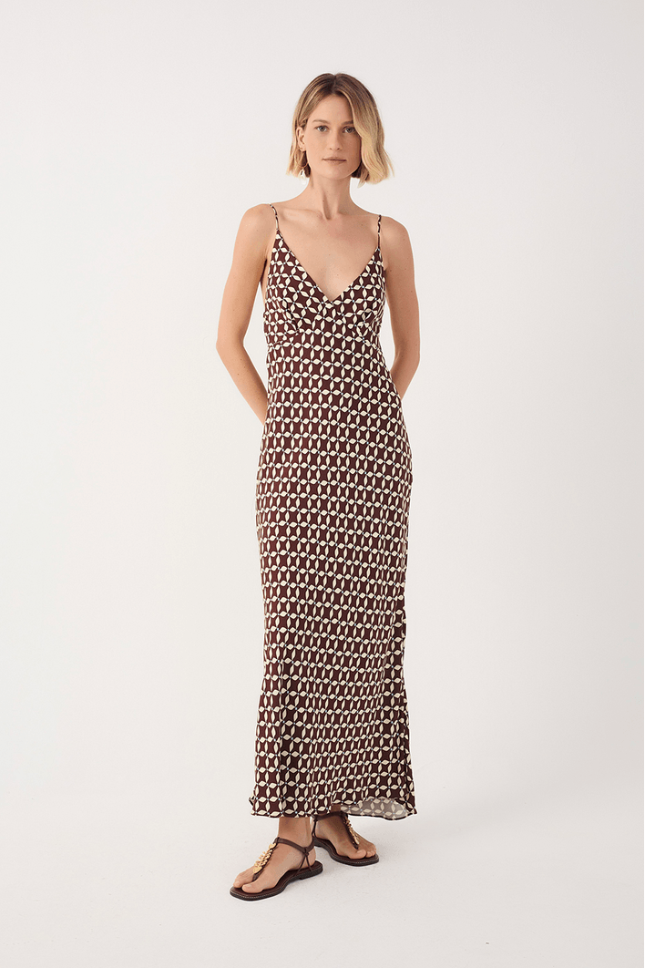 Vestido Slip Estampa Peixito