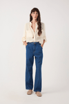 Calça Jeans Detalhe Prega