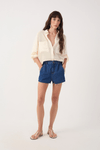 Short Jeans Detalhe Prega