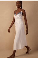 Vestido Midi Linho Bordado Richilieu