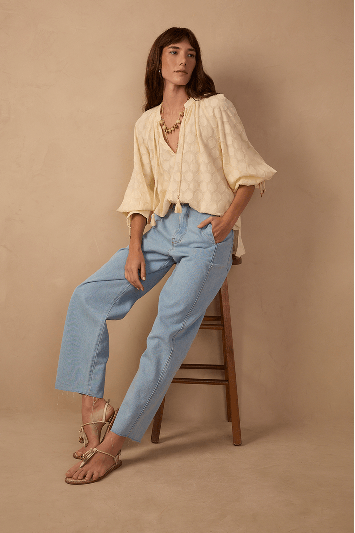 Calça Jeans Reta Twill