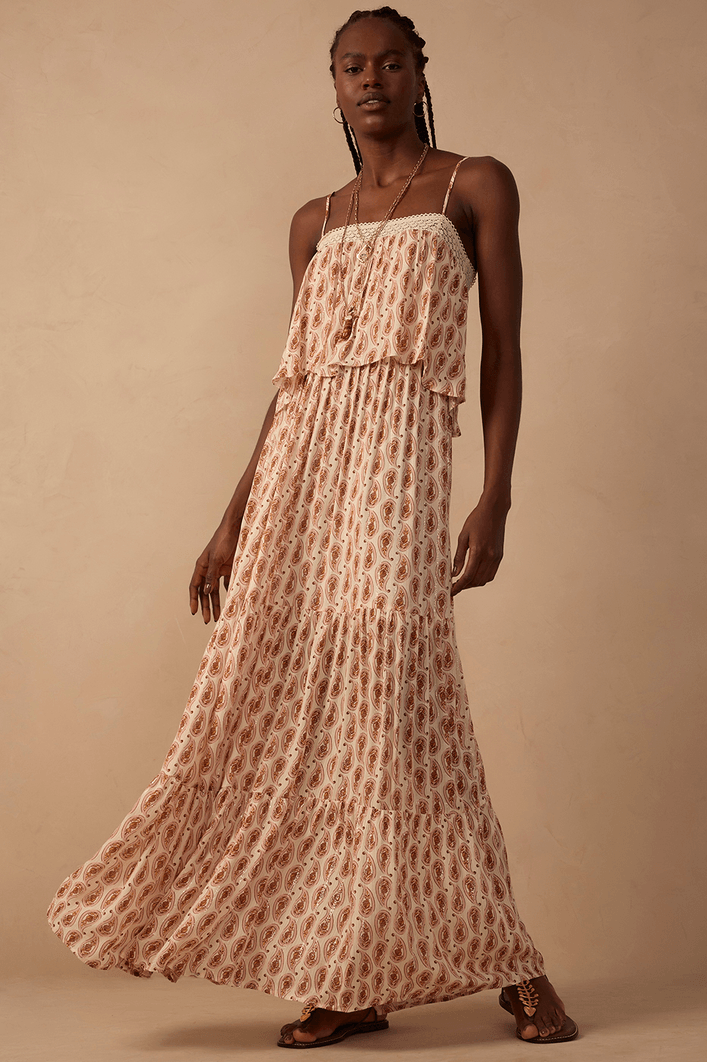 Vestido Cropped Estampa Beira Mar
