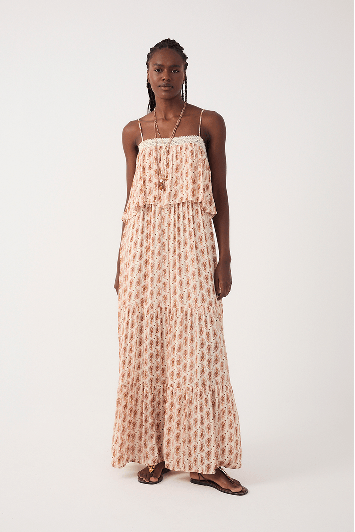 Vestido Cropped Estampa Beira Mar