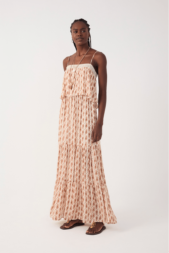 Vestido Cropped Estampa Beira Mar