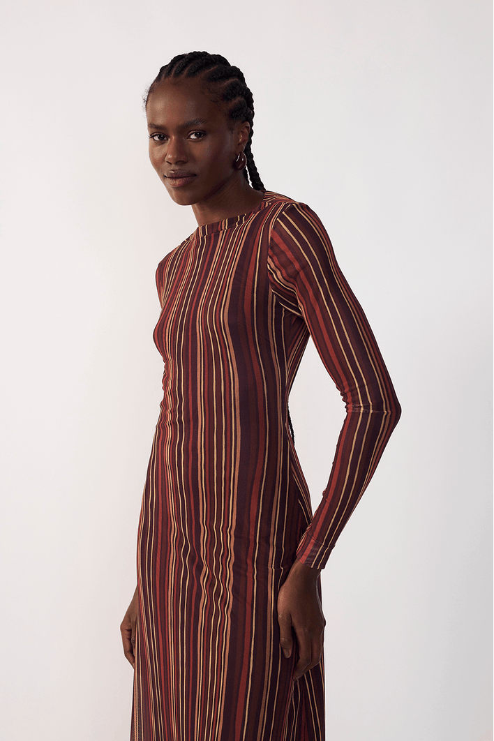 Vestido Tule Estampa Fio de Luz