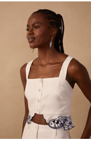 Blusa Linho Bordado Rechilieu