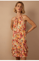 Vestido Curto Estampa Jardim de Cor