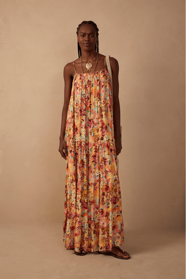 Vestido Estampa Jardim de Cor