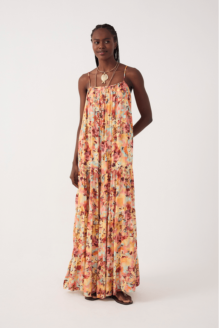Vestido Estampa Jardim de Cor