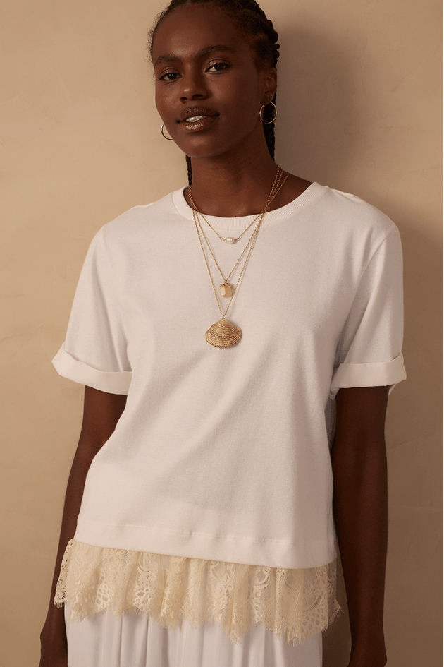 T-shirt Com Renda