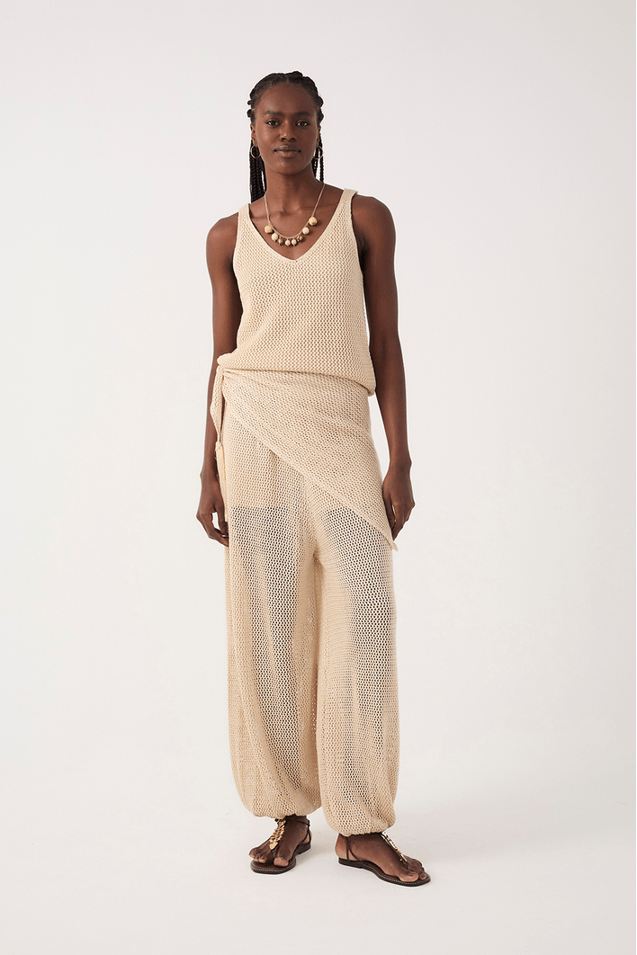 Calça Tricot Lurex Lenço