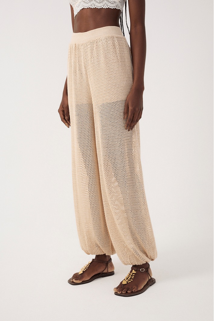 Calça Tricot Lurex Lenço