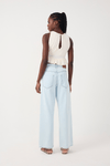 Calça Jeans Reta Costura Deslocada