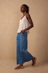 Calça Jeans Pantalona Detalhe Zig Zag