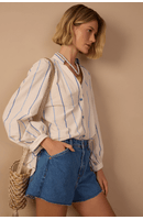 Short Jeans Boyfriend Detalhe Zig Zag